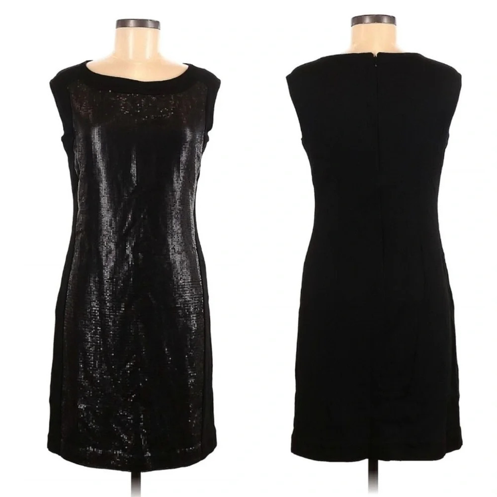 Ann Taylor Wool Blend Sequined Sheath Party Cocktail Dress NWT Black Size 2